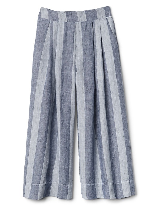 Image number 6 showing, High Rise Cropped Wide-Leg Pants in Linen