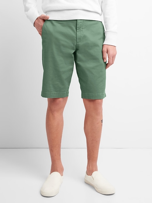 1 of 8 showing, with the color cucumber peel of product 12" Washwell Vintage Shorts with GapFlex