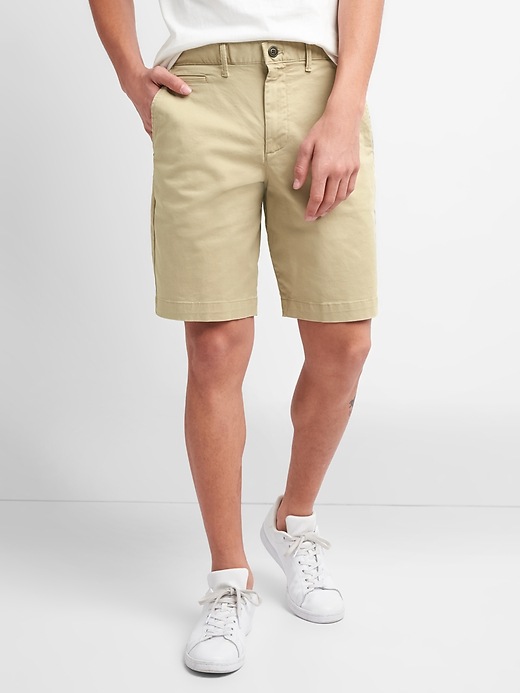 1 of 8 showing, with the color iconic khaki of product 10" Vintage Shorts with GapFlex