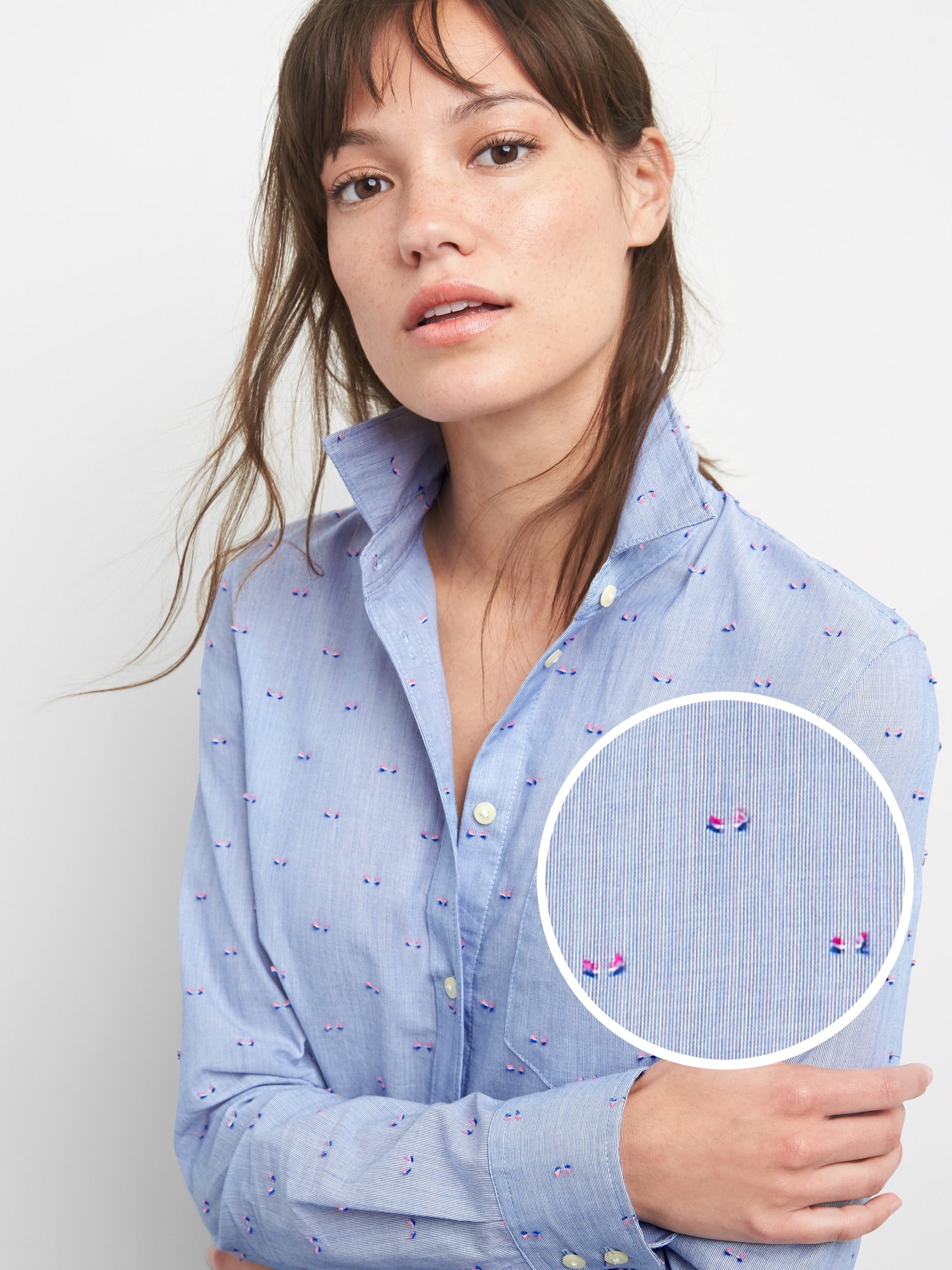 Fitted Boyfriend ClipDot Shirt Gap