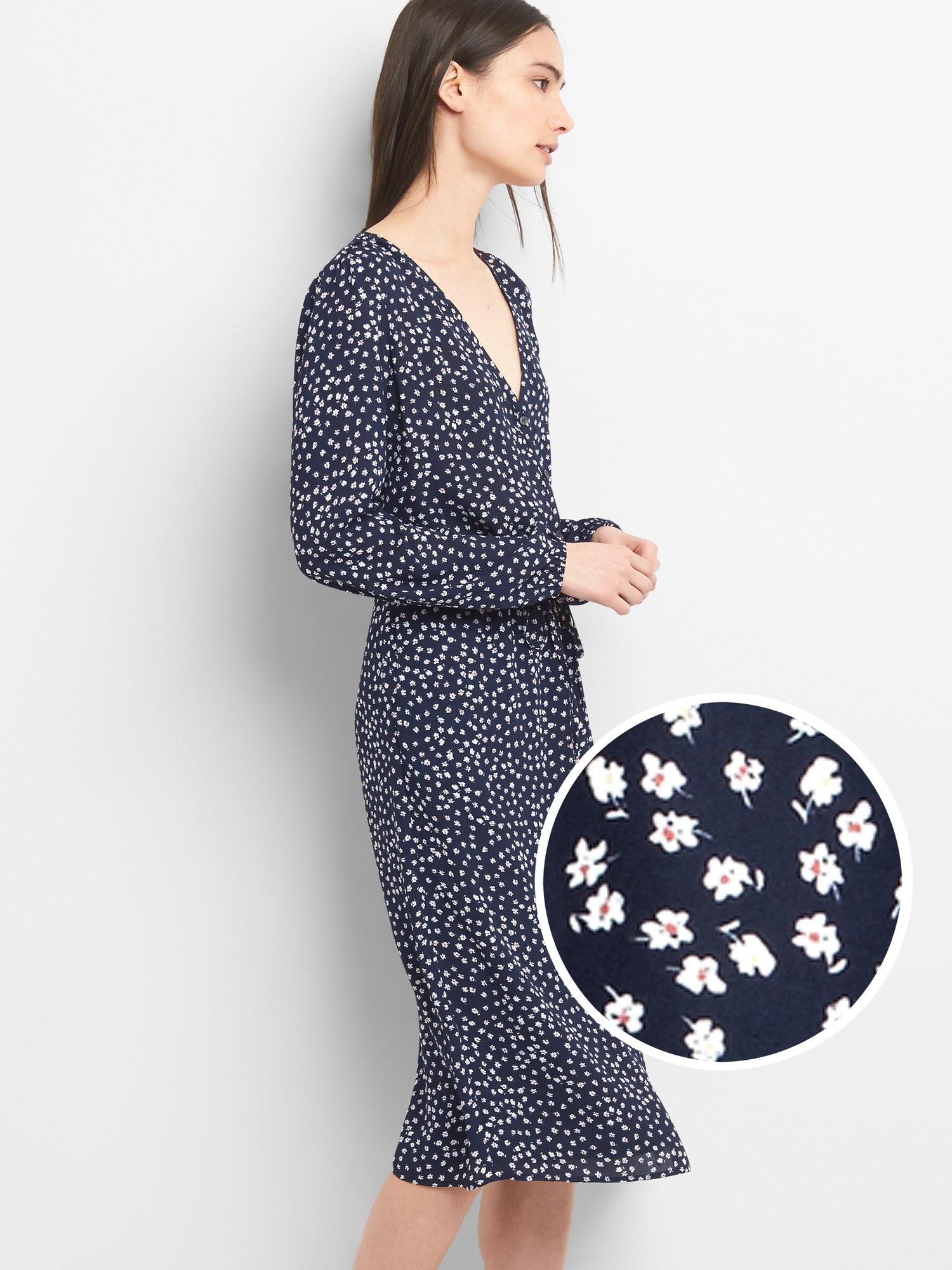 Long Sleeve Fl Midi Dress Gap Long Sleeve Fl Midi Dress