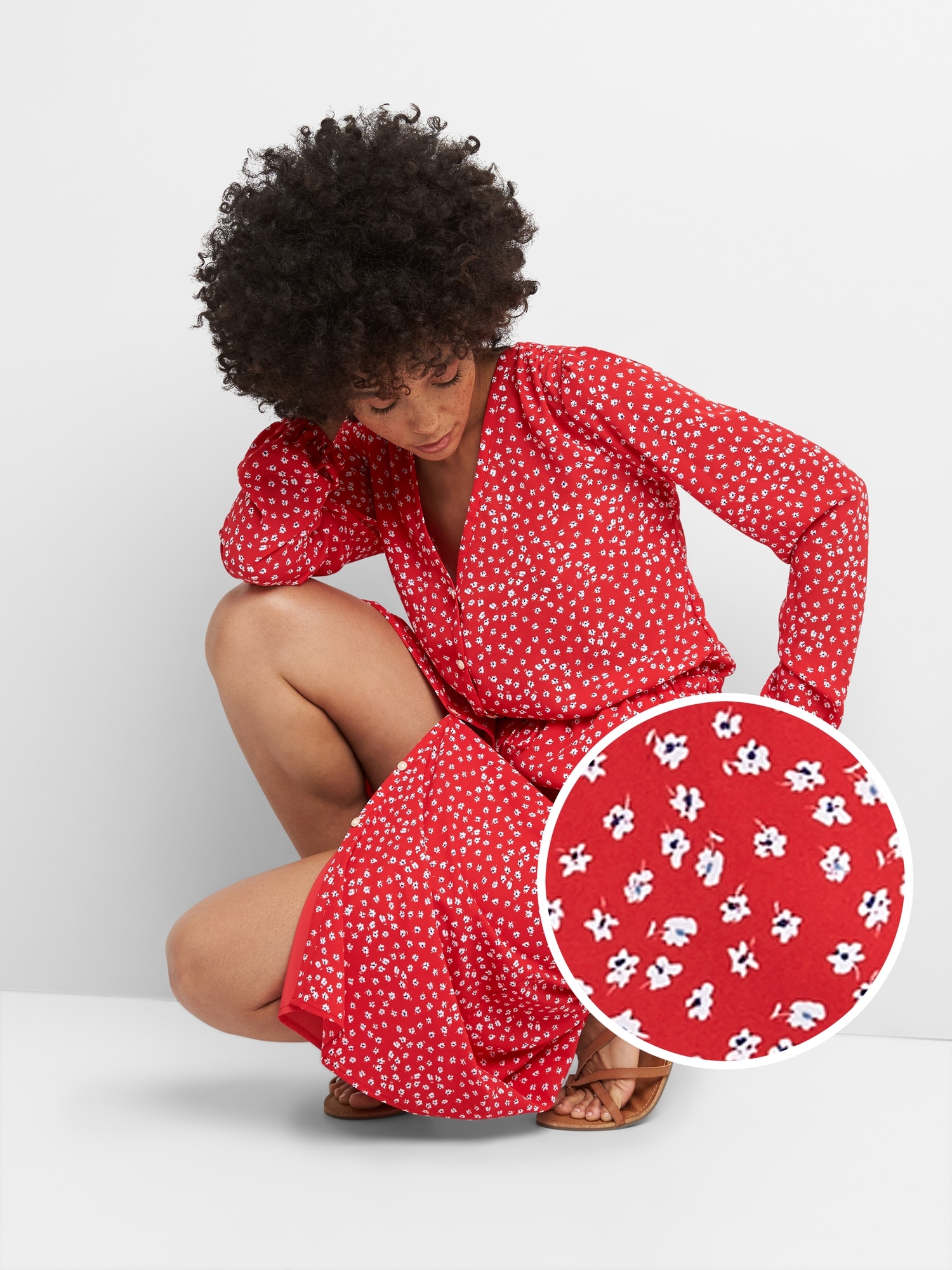 Gap floral midi on sale dress