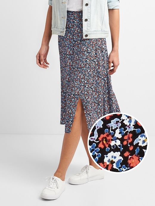 Image number 1 showing, Wrap Midi Skirt