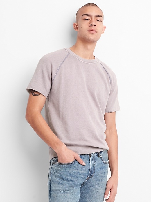 Image number 1 showing, Short Sleeve Crewneck Sweatshirt in French Terry