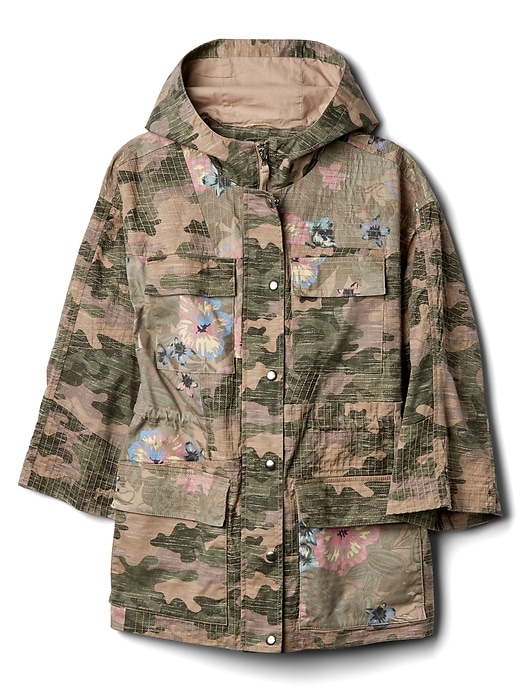 Image number 6 showing, Limited Edition Camo and Floral Print Hooded Utility Jacket