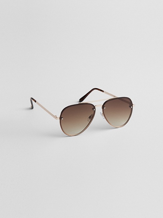 View large product image 1 of 1. Rimless Aviator Sunglasses