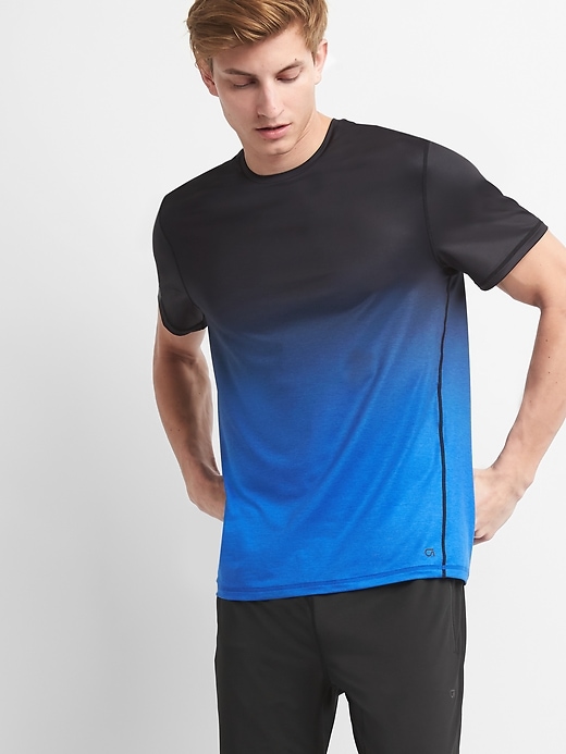 1 of 8 showing, with the color blue dip dye of product GapFit Sport T-Shirt