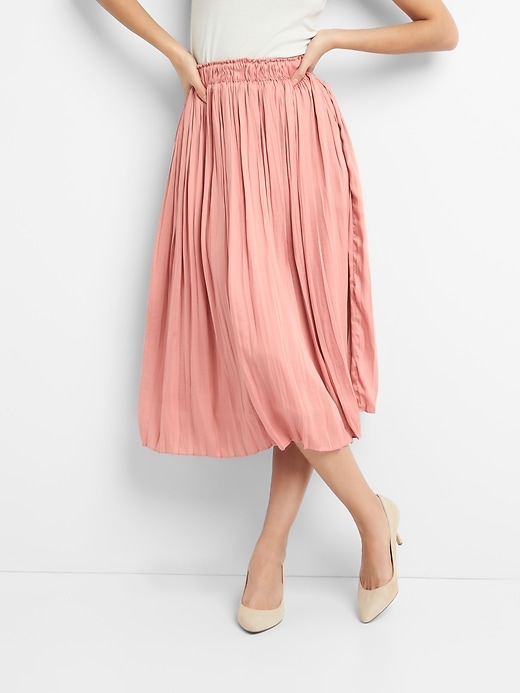 View large product image 1 of 1. Pleated Midi Skirt