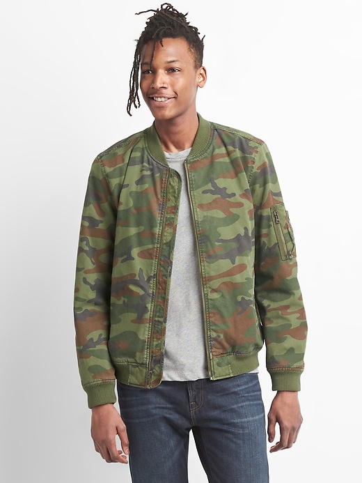 Image number 1 showing, Wearlight Camo Bomber Jacket