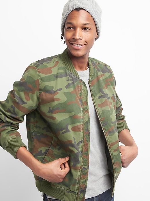 Image number 5 showing, Wearlight Camo Bomber Jacket