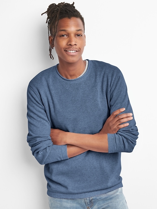 Image number 9 showing, Pullover Crewneck Sweater in Linen