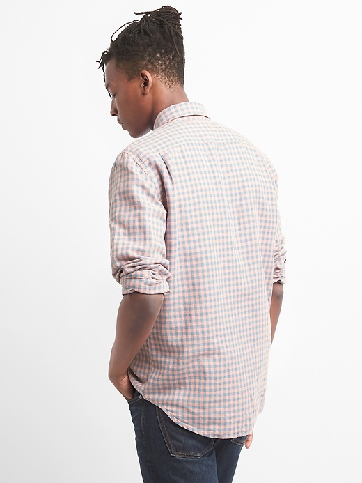 Image number 2 showing, Standard Fit Shirt in Linen-Cotton