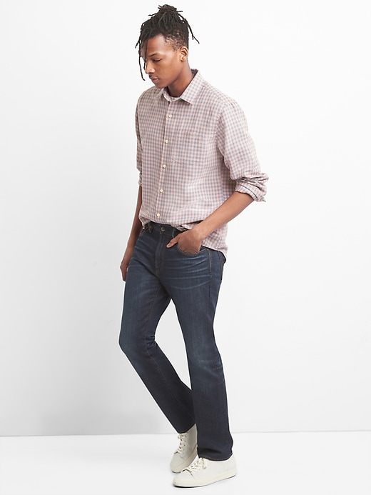 Image number 3 showing, Standard Fit Shirt in Linen-Cotton