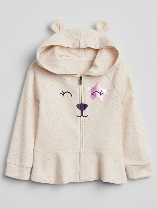 View large product image 1 of 3. Critter Peplum Hoodie