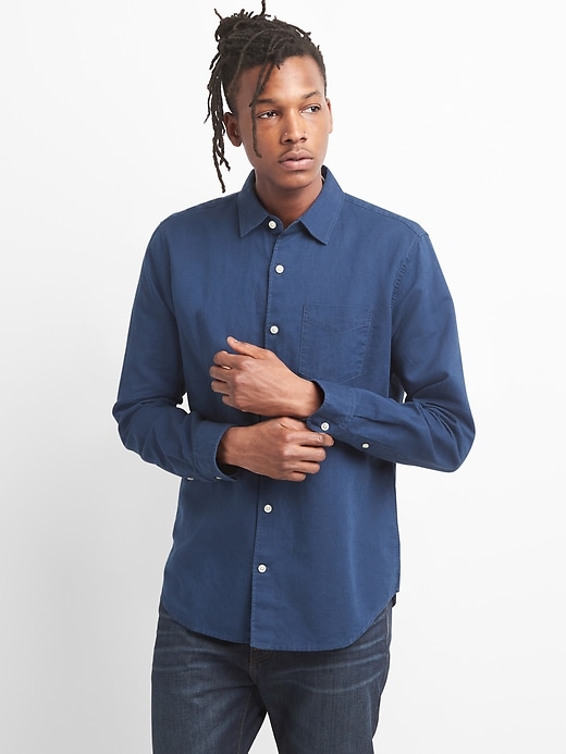 Image number 7 showing, Standard Fit Shirt in Linen-Cotton