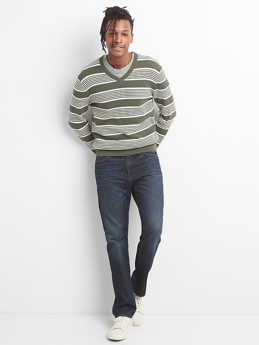 Image number 3 showing, Lightweight Stripe V-Neck Pullover Sweater