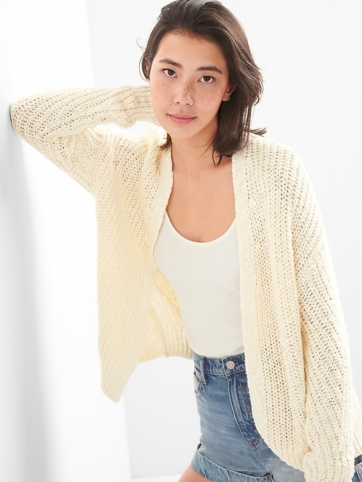 Image number 7 showing, Open-Front Cocoon Cardigan Sweater
