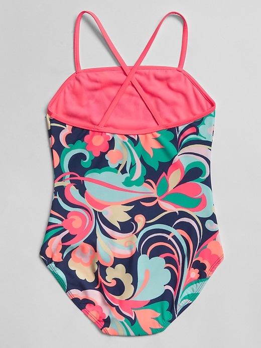 Image number 2 showing, Print Crossback Swim One-Piece