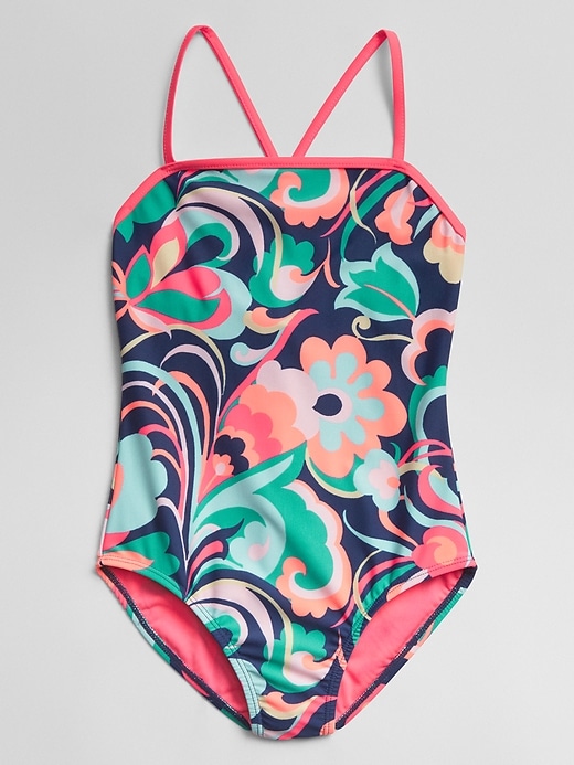 Image number 1 showing, Print Crossback Swim One-Piece