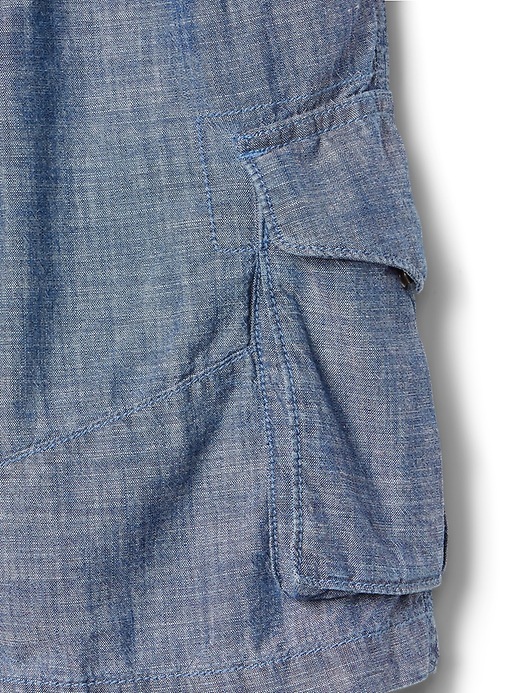 Image number 4 showing, Pull-On Cargo Shorts in Chambray