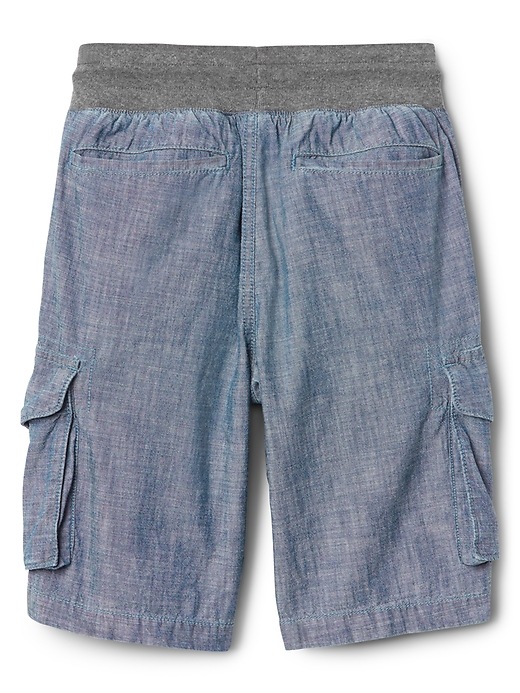 Image number 3 showing, Pull-On Cargo Shorts in Chambray