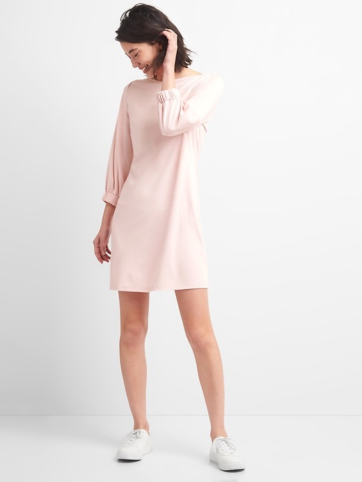 Image number 3 showing, Long Sleeve Shift Dress in Ponte