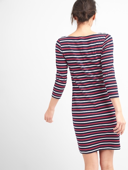 Image number 2 showing, Modern Stripe Boatneck T-Shirt Dress