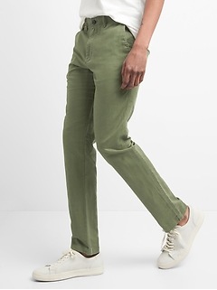 gap linen khakis