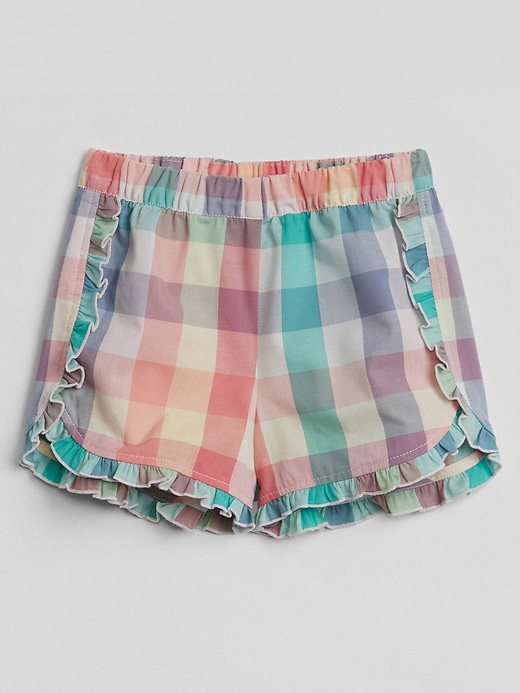 Image number 1 showing, Plaid Ruffle Dolphin Shorts