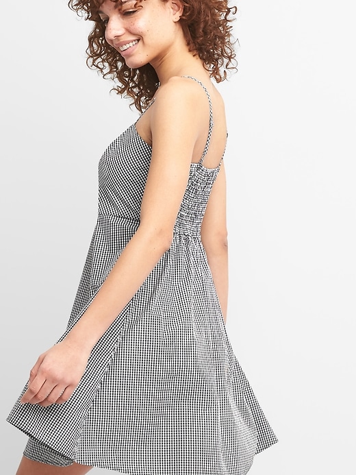 Image number 2 showing, Gingham Square Neck Fit and Flare Dress