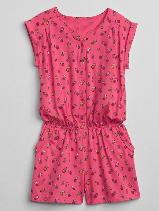 Image number 5 showing, Print Button-Front Romper