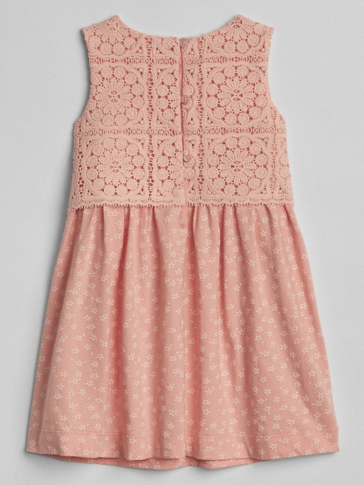 2 of 8 showing, with the color candlestick coral of product Crochet Mix-Fabric Dress