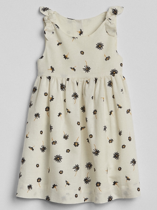 1 of 8 showing, with the color black flower print of product Print Knot-Tie Dress