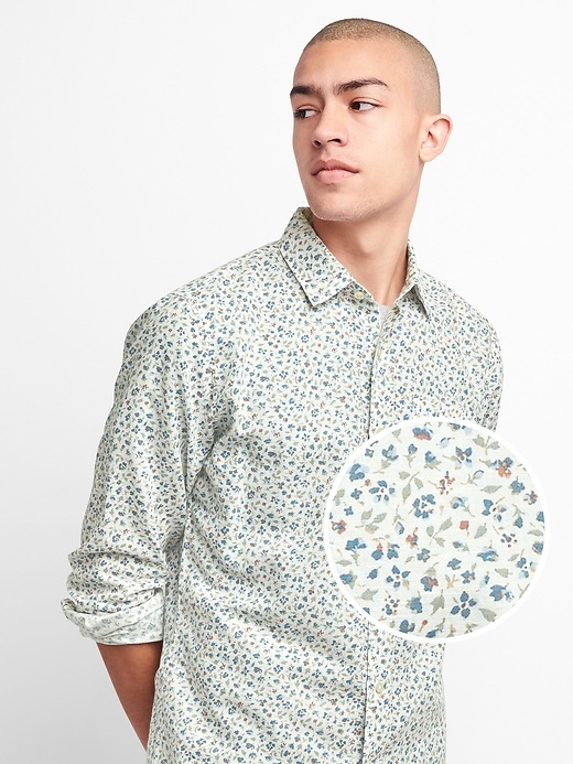 Image number 8 showing, Standard Fit Shirt in Linen-Cotton