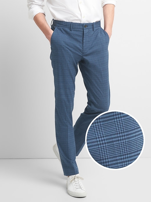 Image number 1 showing, Original Plaid Khakis in Slim Fit with GapFlex