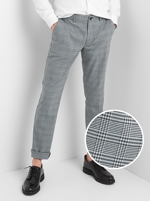 1 of 8 showing, with the color winter plaid grey of product Original Khakis in Skinny Fit with GapFlex