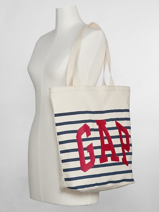 View large product image 2 of 3. Logo Stripe Tote