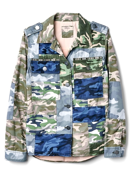 Image number 6 showing, Patch Camo Print Utility Jacket