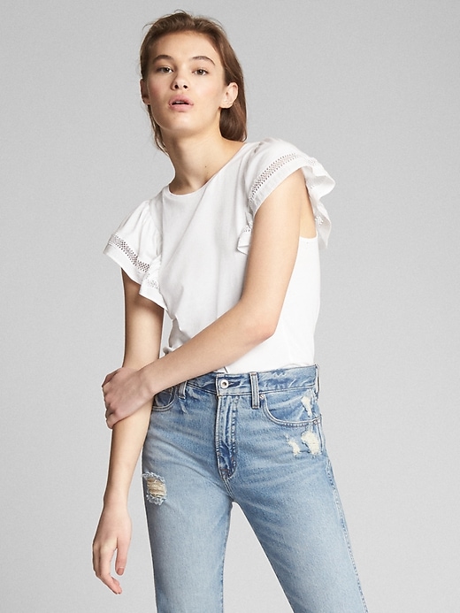 Image number 1 showing, Short Sleeve Ruffle Top