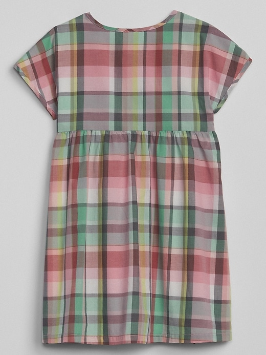 View large product image 2 of 3. Plaid Button-Front Dress