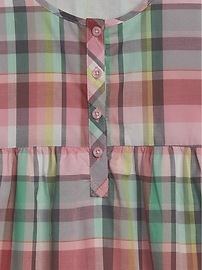 View large product image 3 of 3. Plaid Button-Front Dress