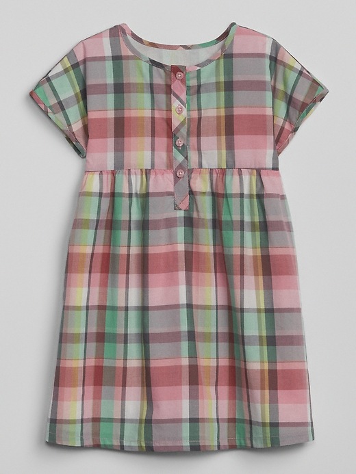 View large product image 1 of 3. Plaid Button-Front Dress