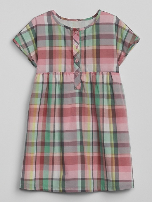 Image number 1 showing, Plaid Button-Front Dress