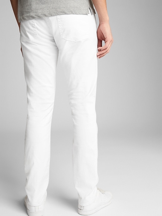 2 of 8 showing, with the color white denim of product EverWhite Jeans in Skinny Fit with GapFlex