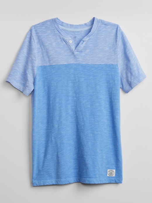View large product image 1 of 1. Colorblock Henley T-Shirt