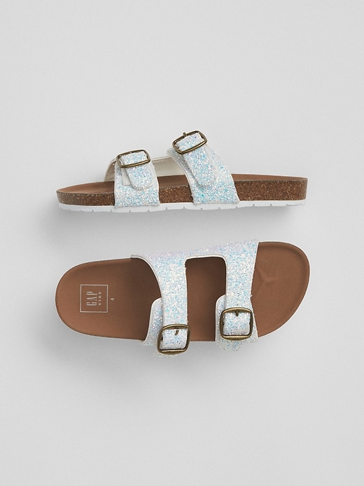 1 of 8 showing, with the color white of product Glitter Cork Sandals