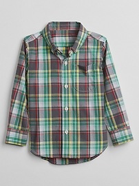 View large product image 3 of 3. Plaid Convertible Button-Down Shirt