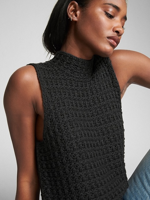View large product image 1 of 1. Crochet Mockneck Tank Top