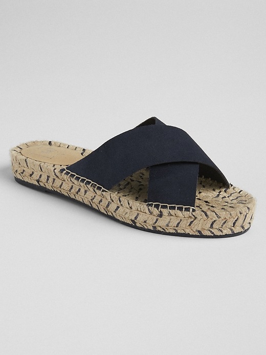 View large product image 1 of 1. Cross Strap Espadrille Sandals