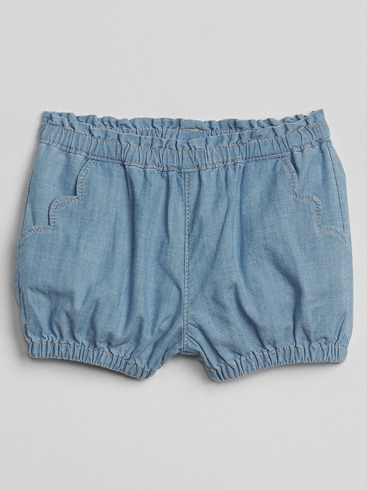 Image number 1 showing, Wearlight Scalloped Denim Bubble Shorts